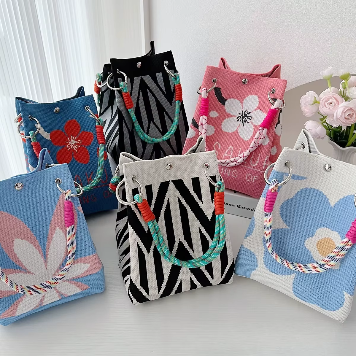 Sac à main tricoté pour femme - Sac