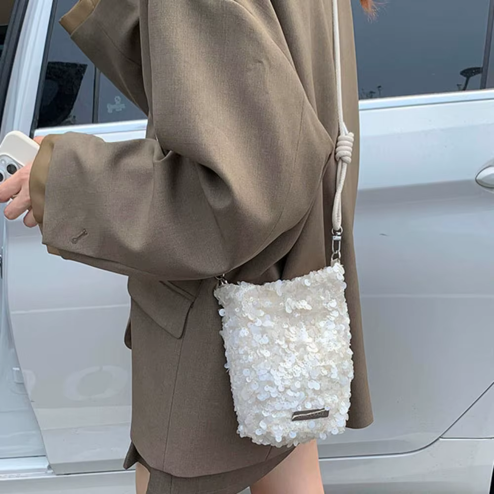 Sac bandoulière simple à paillettes