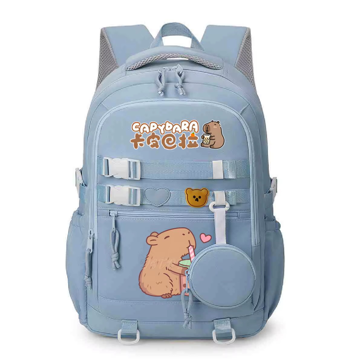 Mignon dessin animé Capybara bulle thé graphique école sacs à dos pour femmes filles ordinateur portable sac adolescent