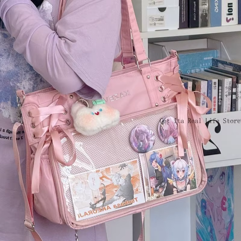 Italife luxe grand Ita sac avec ruban ACG affichage femmes bleu
