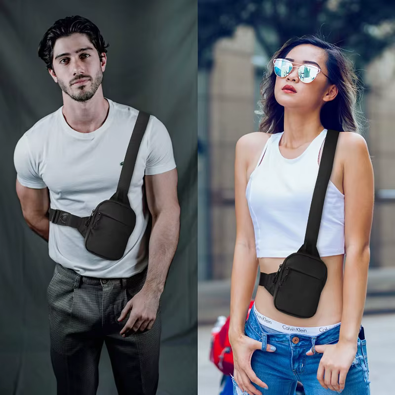 Nouveau sac de poitrine sport pour homme, petit sac à dos, sac messager pour femme, sac banane pour téléphone portable, mini sacoche tendance