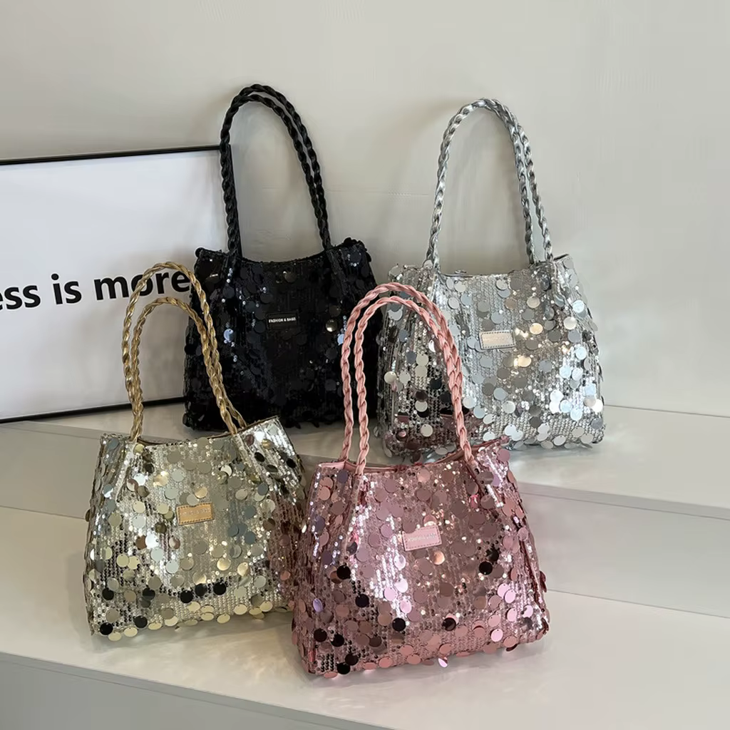 Nouveau sac à bandoulière pour femme avec paillettes brillantes