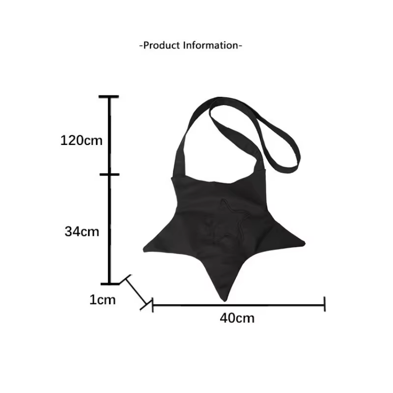 Sac fourre-tout en forme d'étoile Y2K pour femmes