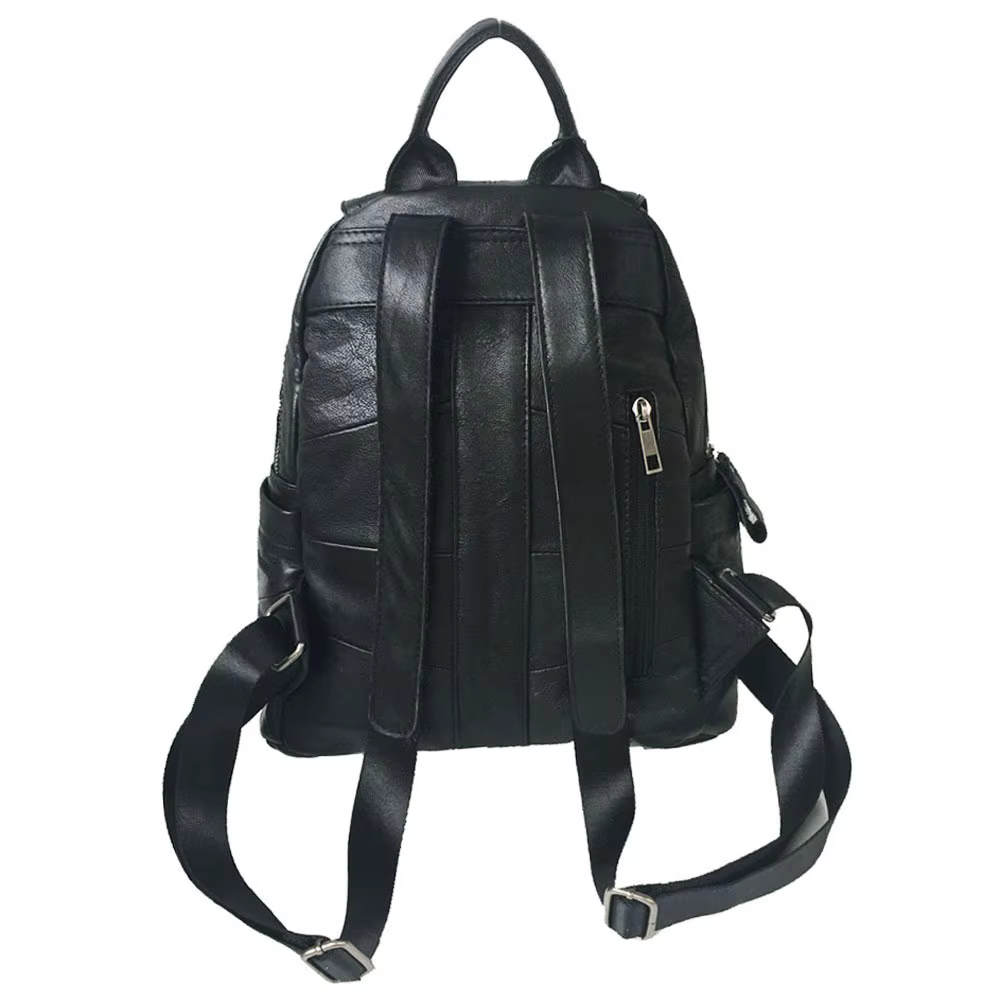 Sac à dos en cuir véritable antivol pour femme
