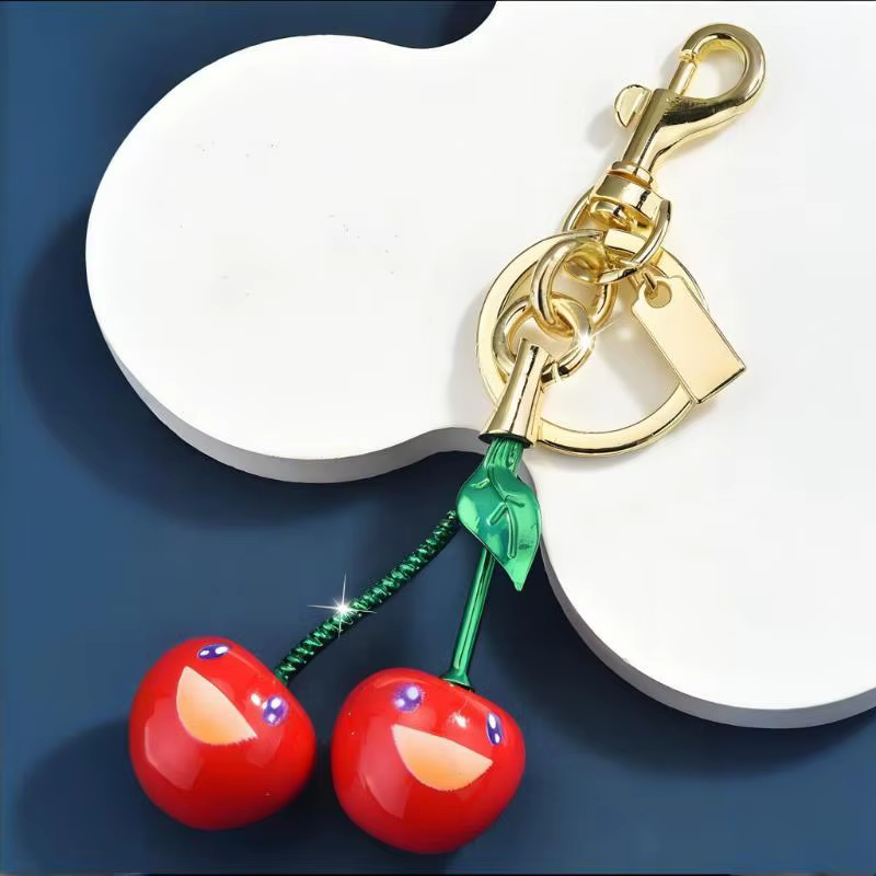 Mode souriant cerise porte-clés cerises sac pendentif