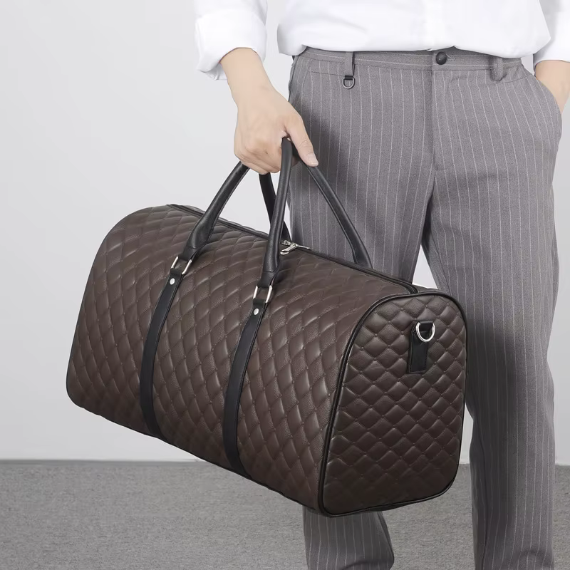Fourre-tout de voyage affaires grande capacité sac à main salle de sport Fitness homme en cuir PU Lingge bagage