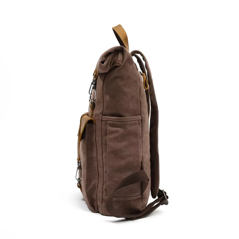 Sac à dos en toile de style vintage pour hommes et femmes avec bretelles réglables et compartiments spacieux