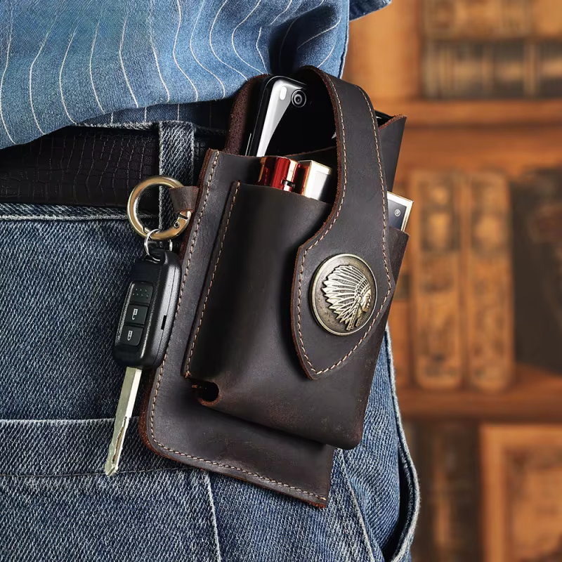 Sac de téléphone portable en cuir - Sac vintage
