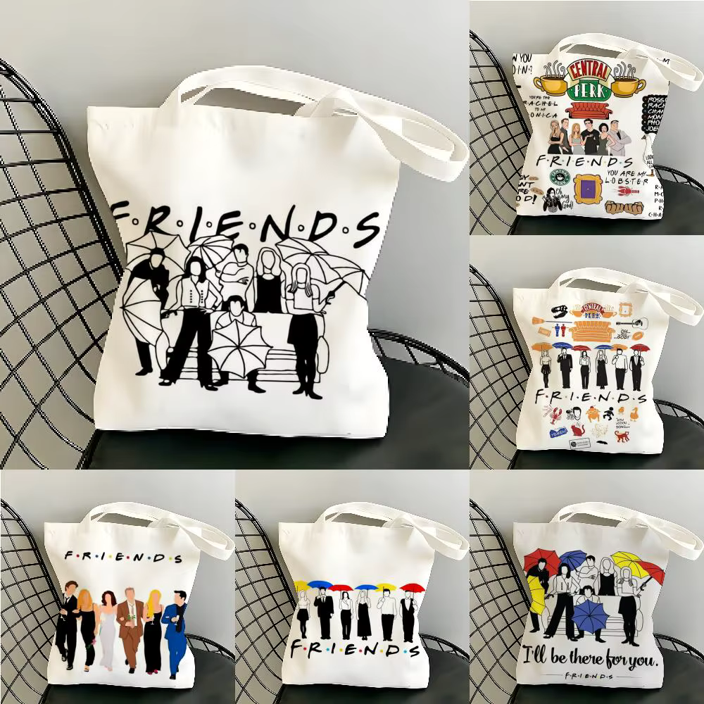 F-Friends TV Show Storage Bags Sac fourre-tout en toile pour femme