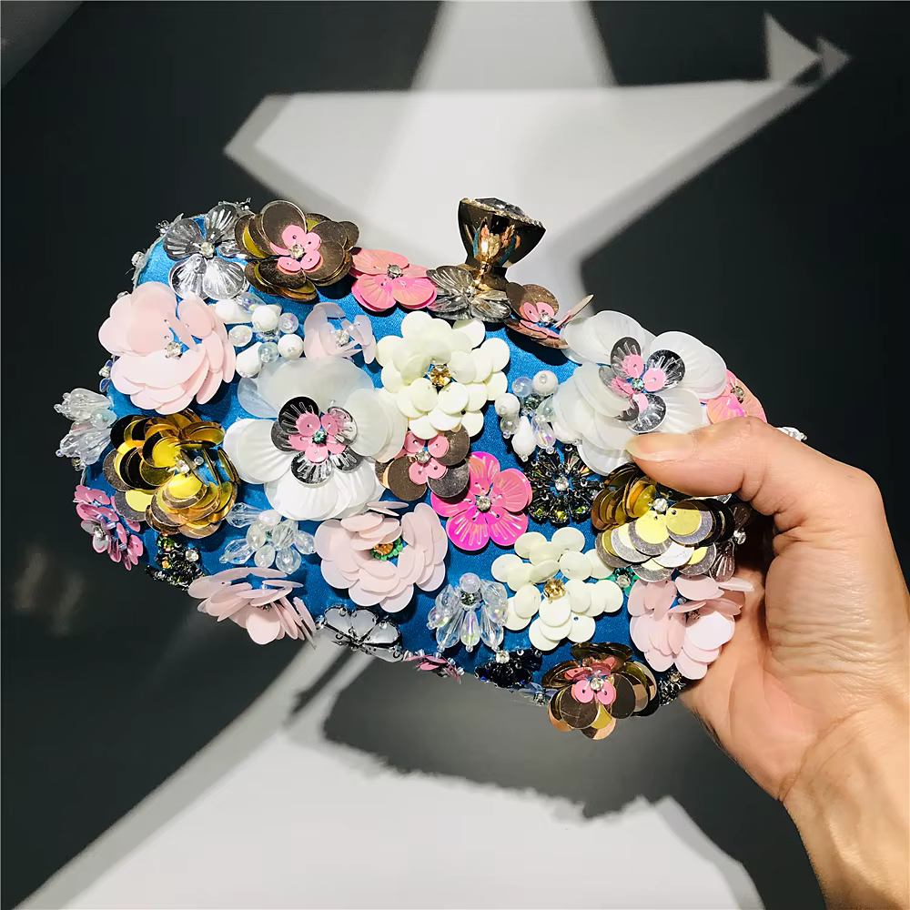 Sacs de soirée de luxe à fleurs ornées