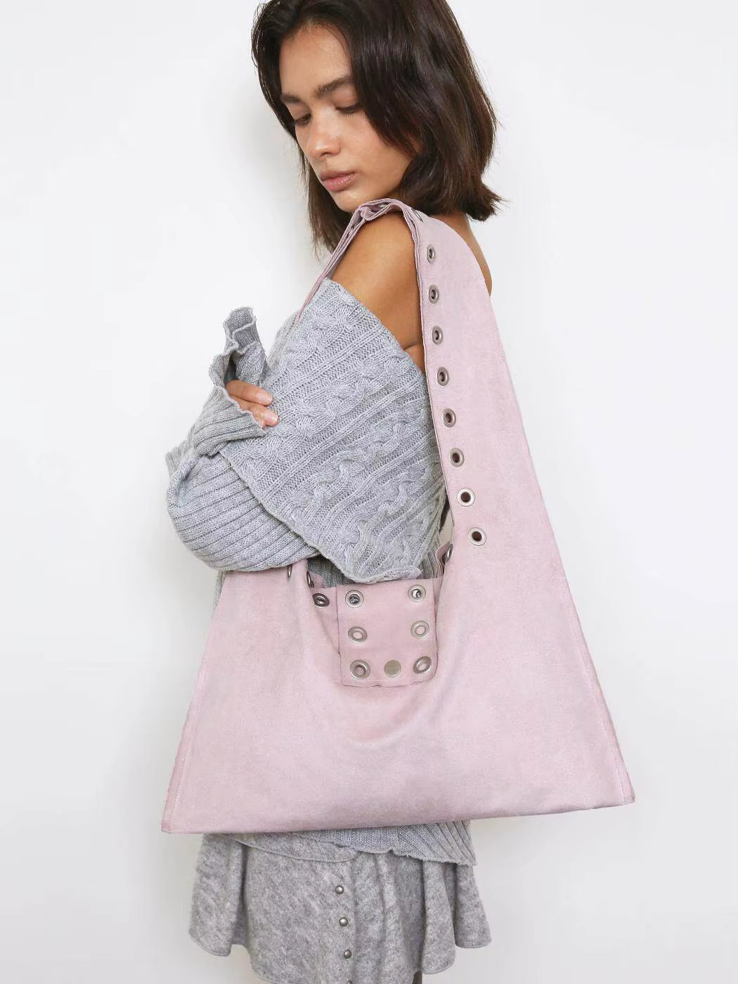 Sac rétro à rivets à porter à l'épaule
