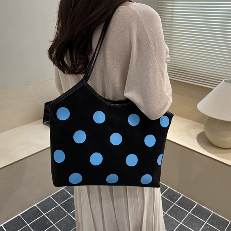 Sac fourre-tout vintage à pois
