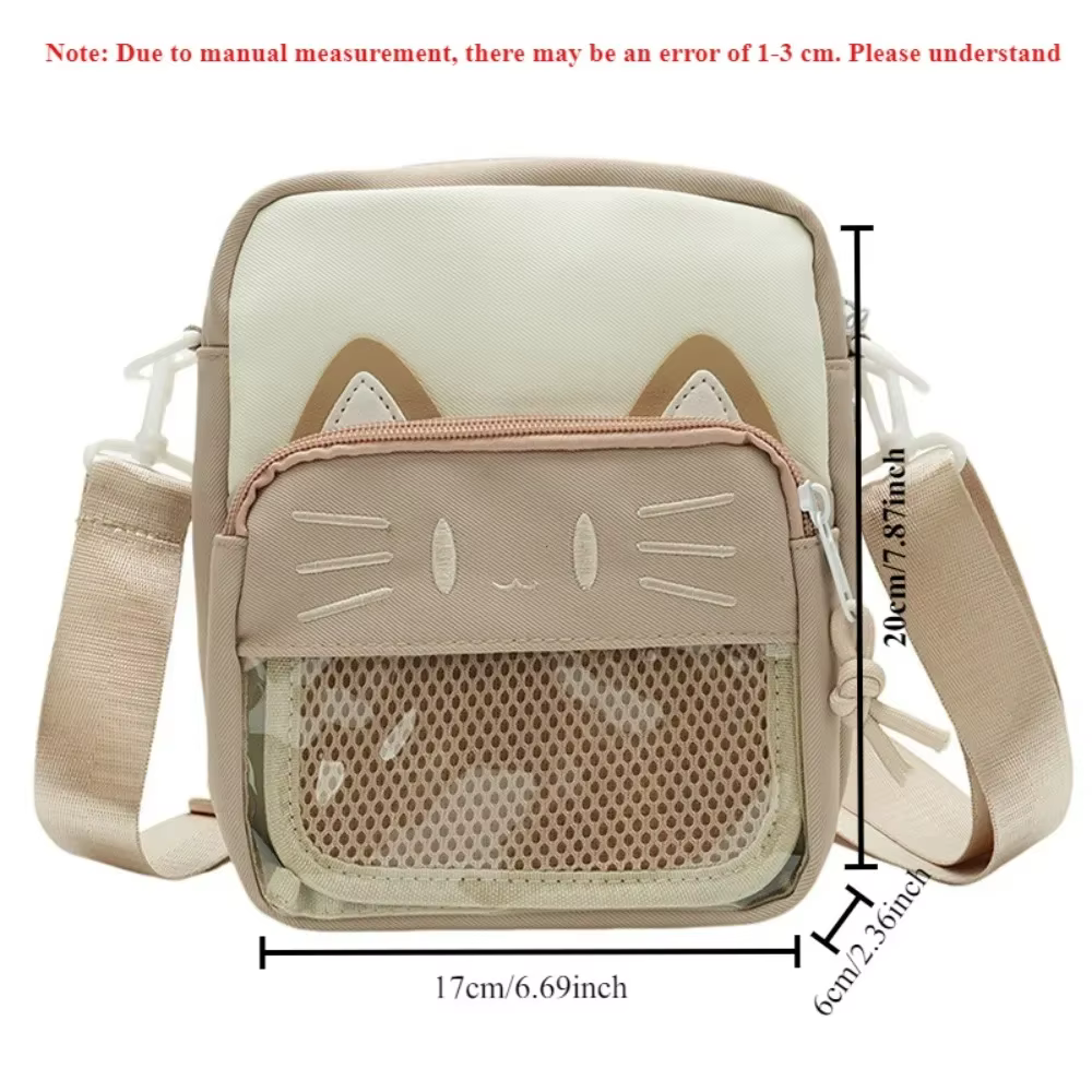 Tendance femmes Ita sacs mignon dessin animé chat brodé dame banlieue sac bricolage Badge sac décontracté femme