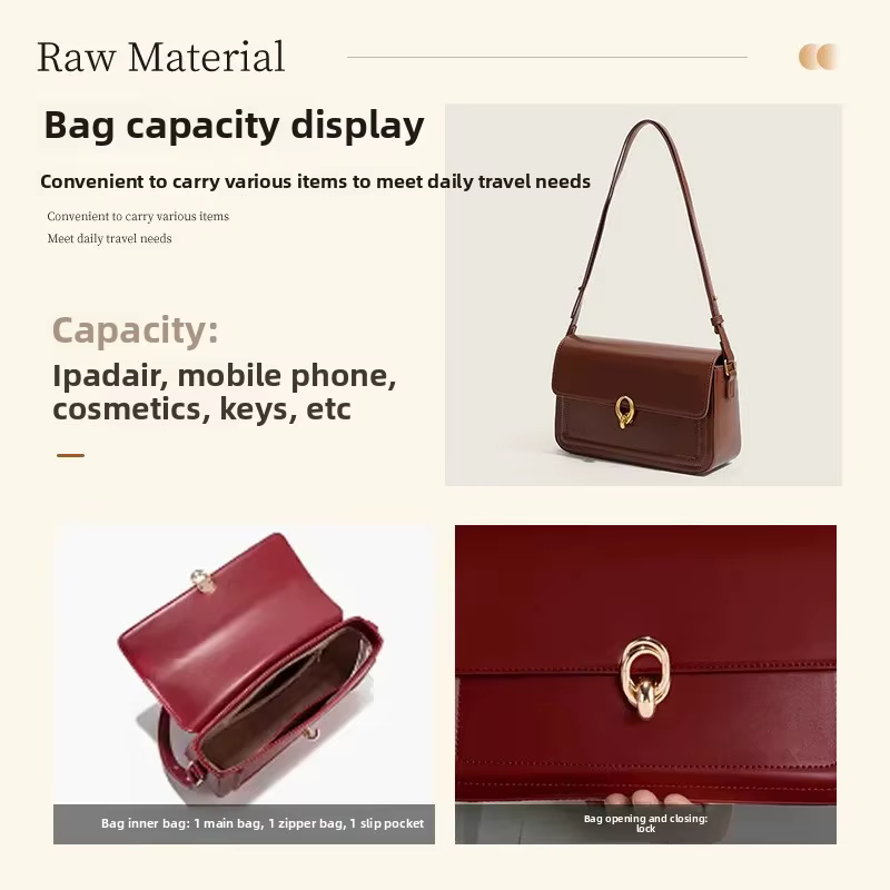 Sac à main de mariée rouge rétro de haute qualité
