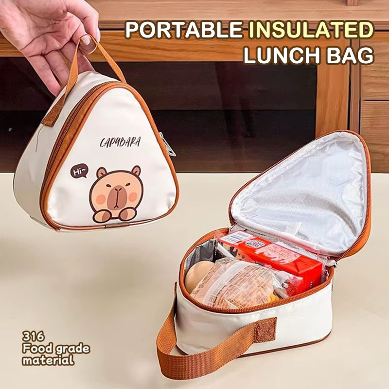 Sac à déjeuner isolé Capybara de dessin animé