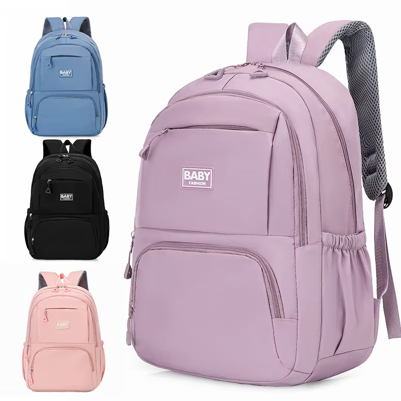 Sac à dos tendance de couleur unie pour étudiants