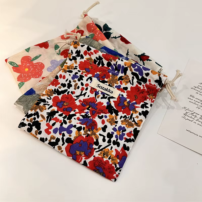 Pochette de maquillage à cordon pour femmes et filles