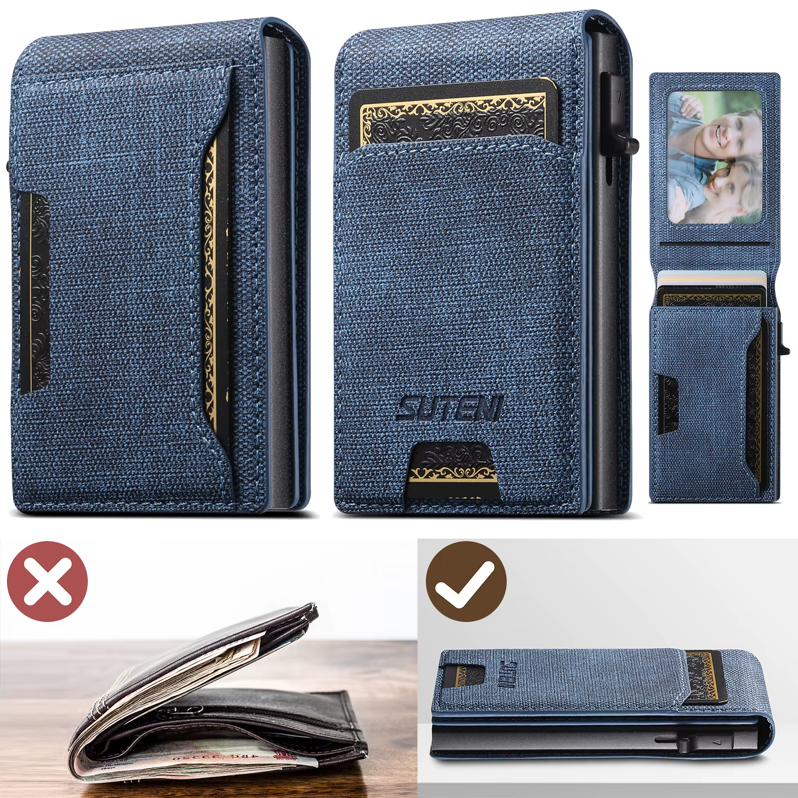 Porte-cartes en cuir PU de haute qualité