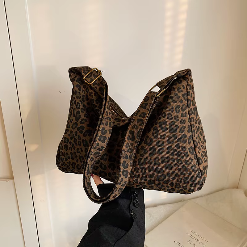 Sac fourre-tout imprimé léopard pour femmes