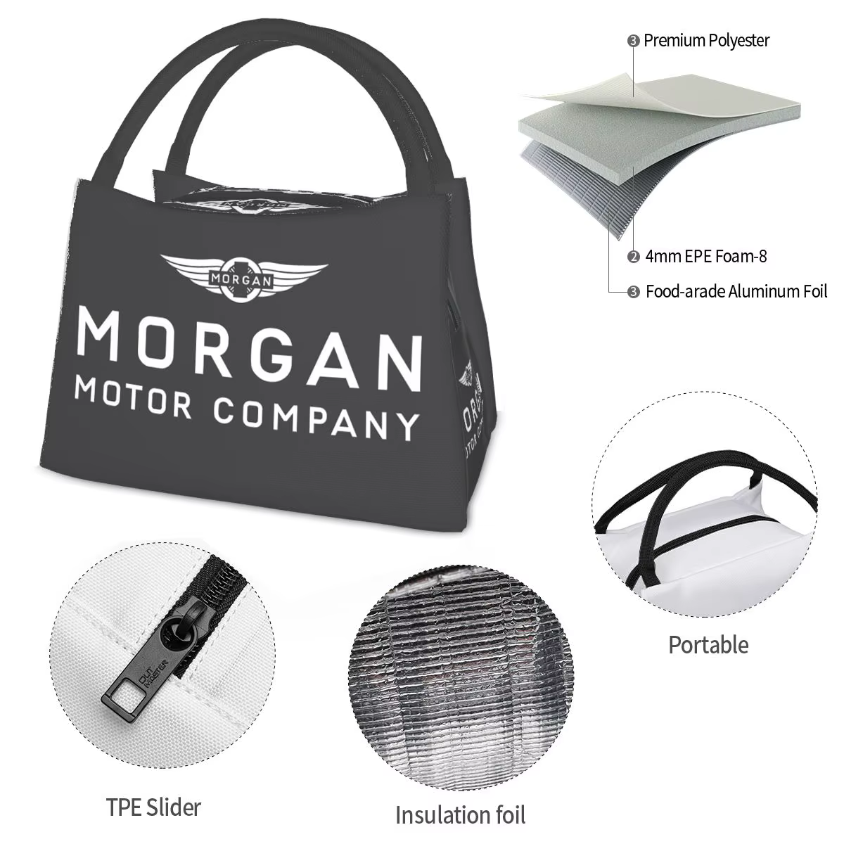 Morgan Motor Car Company Sac à lunch isotherme pour femmes