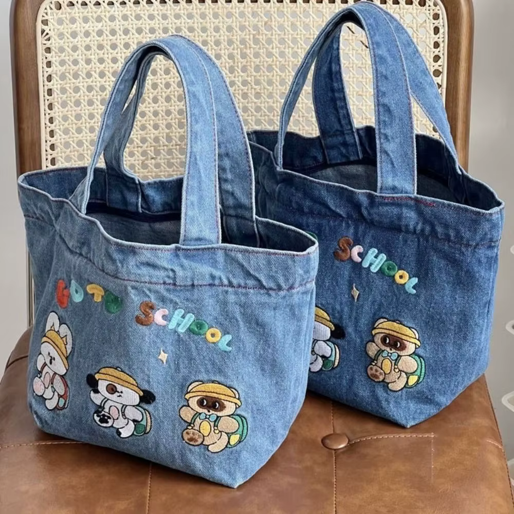 Sac à main en denim délavé à la mode
