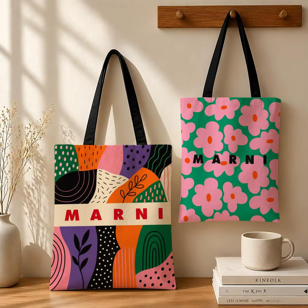 Sacs de rangement de la marque M-MARNIs, sac en toile, adapté au travail, à l'école et aux trajets quotidiens, sac de courses réutilisable.