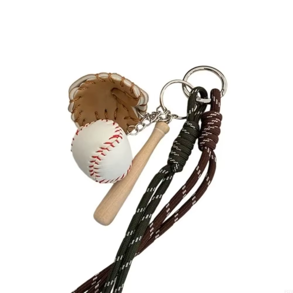 Breloques de sac, pendentif en corde tressée de Baseball, Style Miu, corde tressée, breloques de sac, porte-clés, décoration de sac, porte-clés de voiture