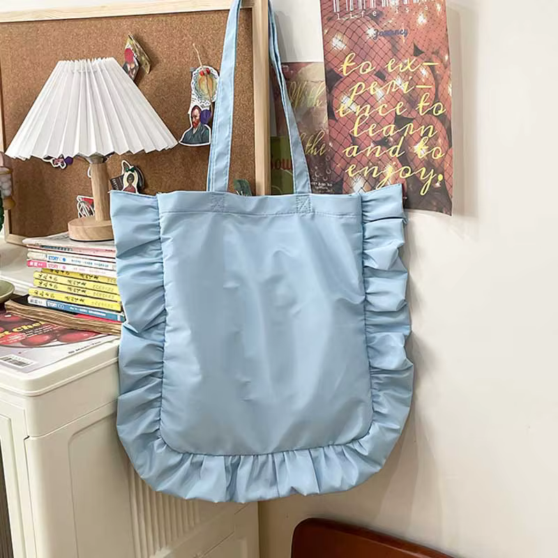 Vintage femmes fourre-tout sacs Style français volants élégant Sac A Main Femme grande capacité léger mince épaule