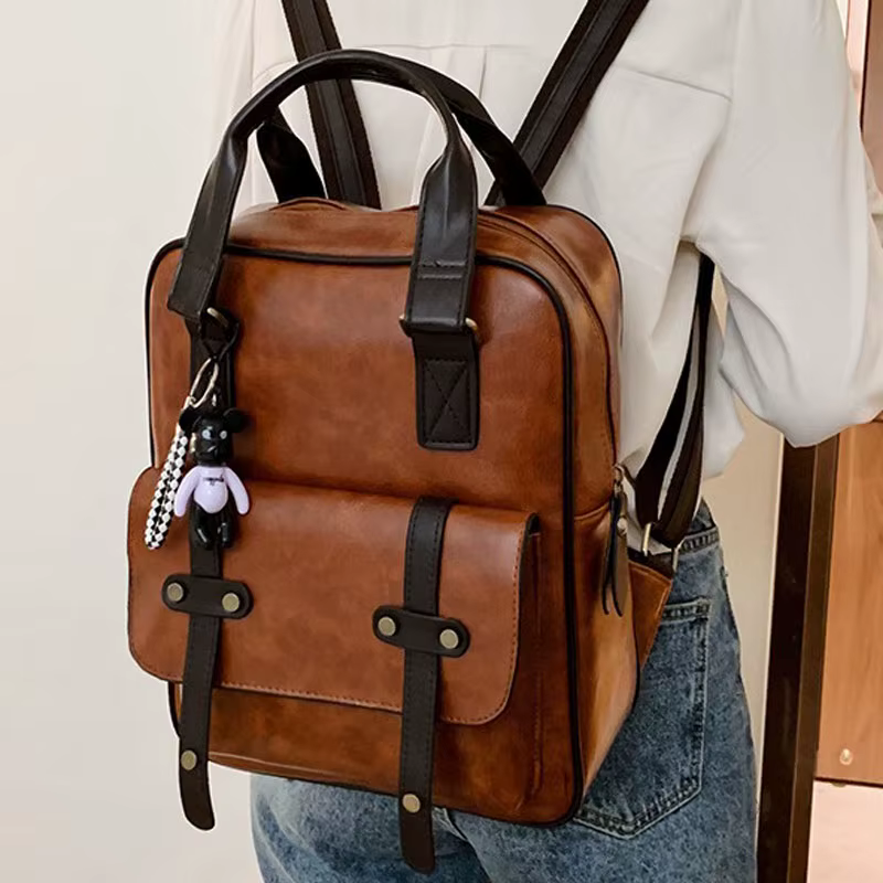Sac à dos en cuir de haute qualité pour adolescents