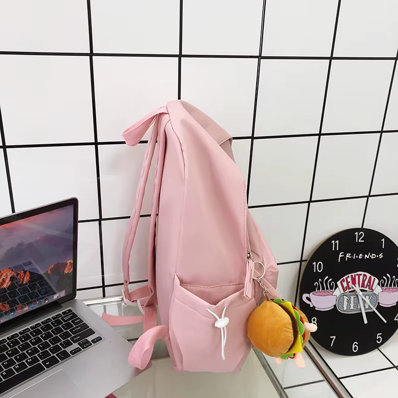 Cartable de mode pour adolescents imperméable à l'eau en Nylon filles sac à dos mignon femmes sac à dos pour ordinateur portable sac de voyage noir rose Bookbag unisexe