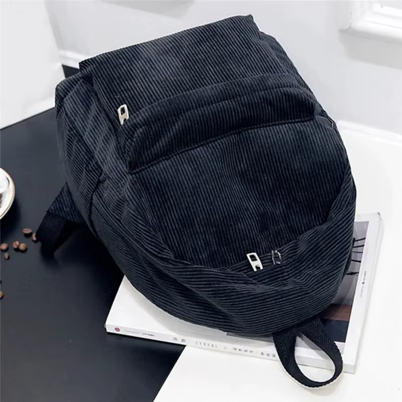 Nouveaux sacs à dos en velours côtelé pour hommes et femmes avec style universitaire