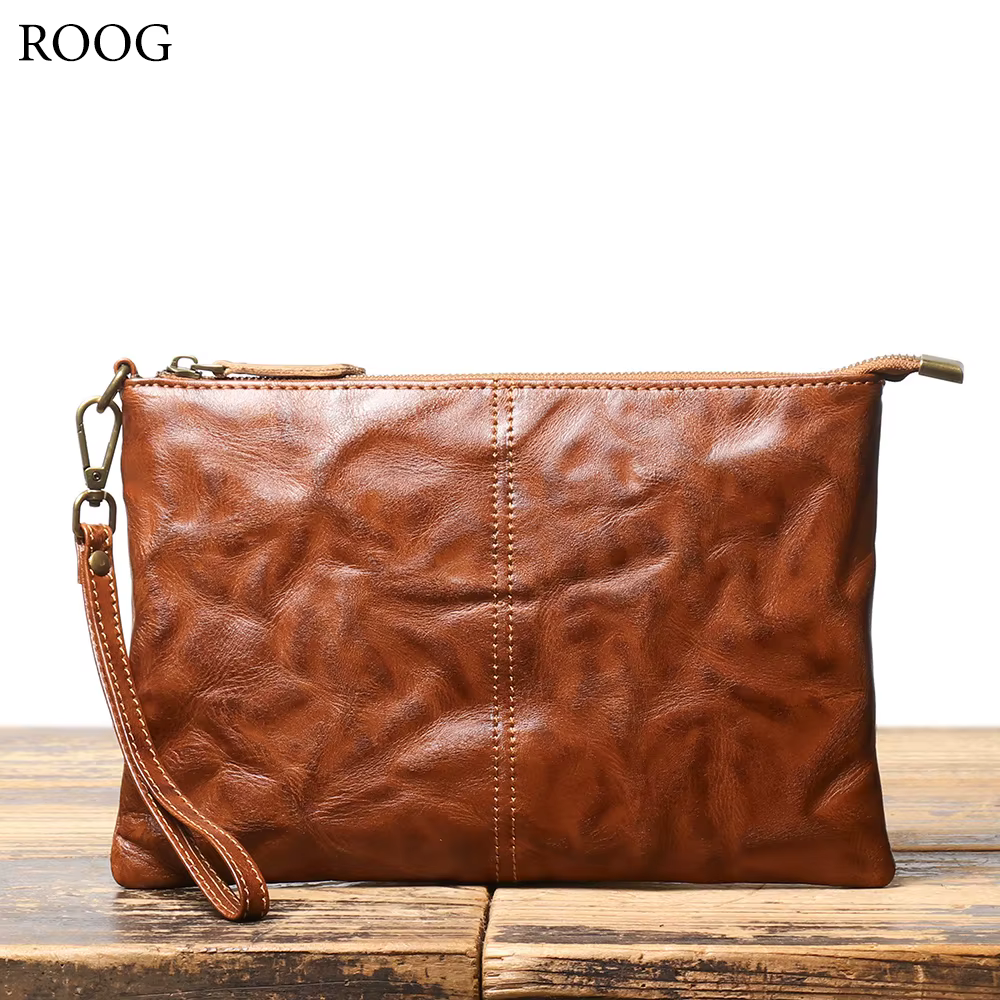 ROOG Portefeuille pochette en cuir vintage intemporel