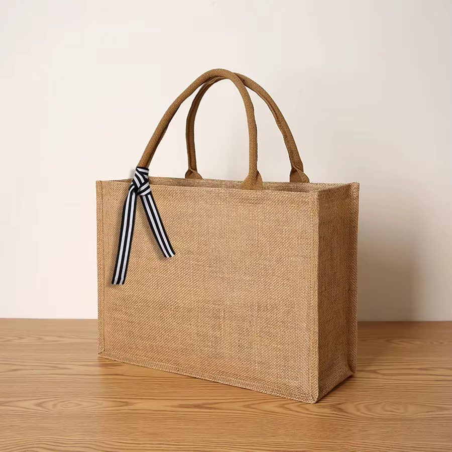 Nouveau sac fourre-tout en lin grande capacité sac