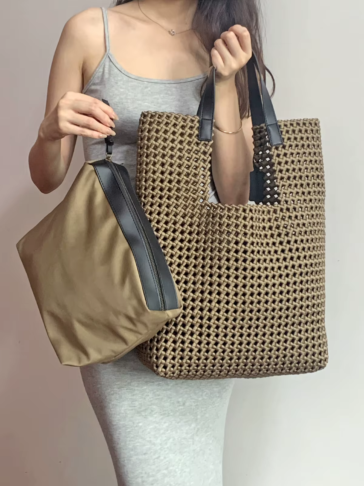 Sac à main tissé en néoprène pour femme