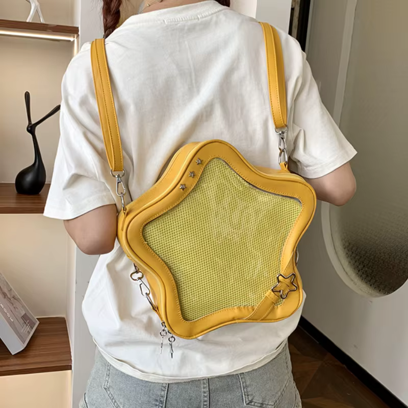 Sac à dos étoile jaune en cuir PU