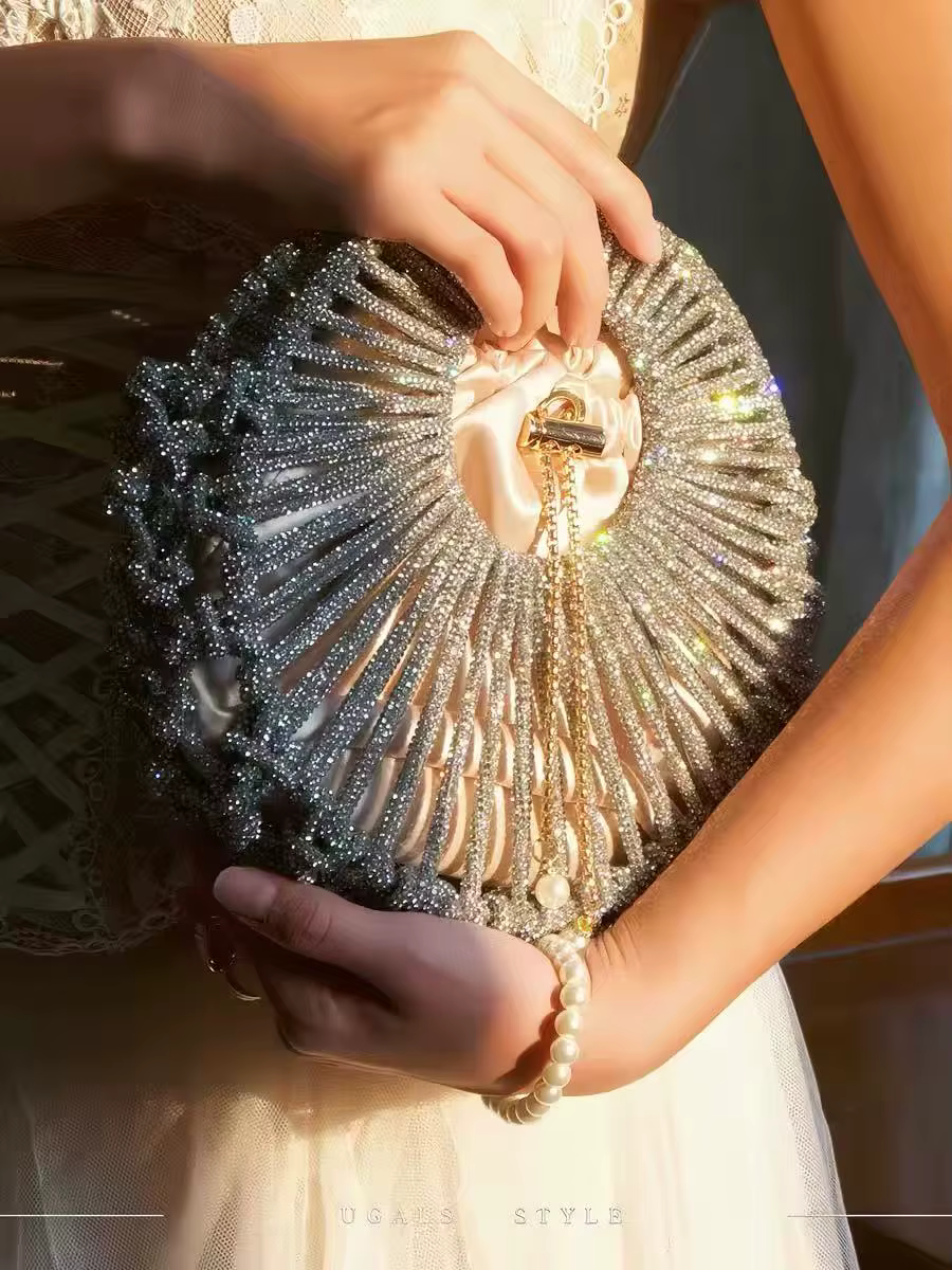 Sac circulaire tissé à la main en corde brillante