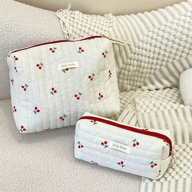 Sac de rangement de voyage en coton matelassé pour femmes