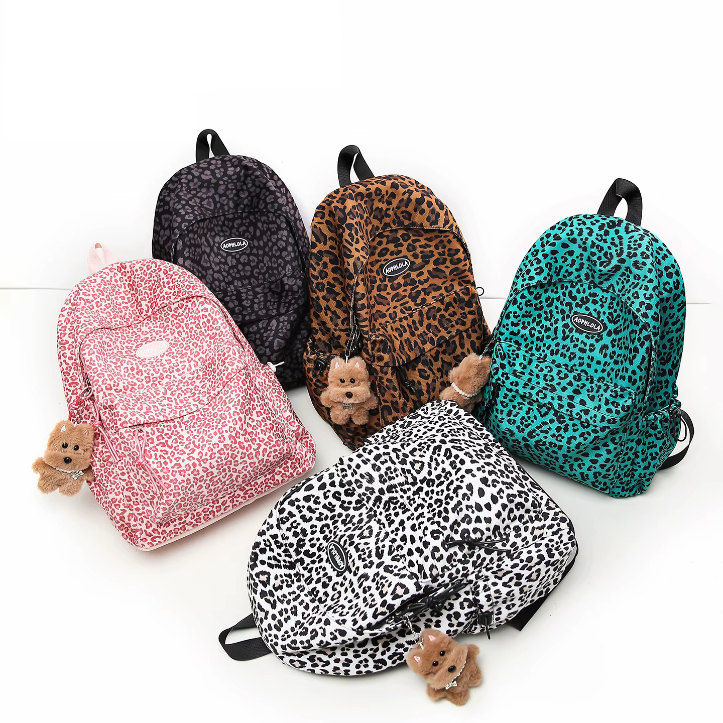 Matériel en daim imprimé léopard femme sac à dos école livre sacs pour adolescentes