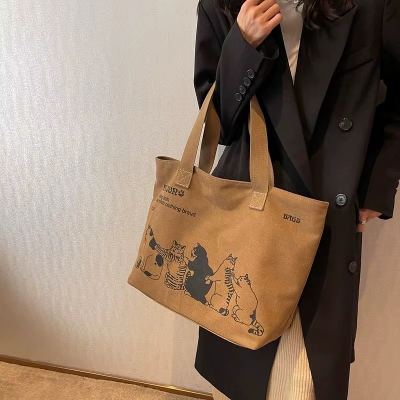 Sac fourre-tout en toile tendance pour femme