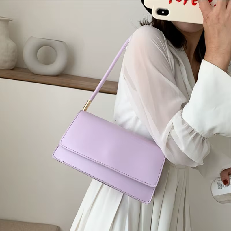 Nouveau sac à bandoulière Simple pour femmes sac à aisselles en cuir PU couleur unie dame sac à main décontracté filles petit sac carré sac bolso mujer