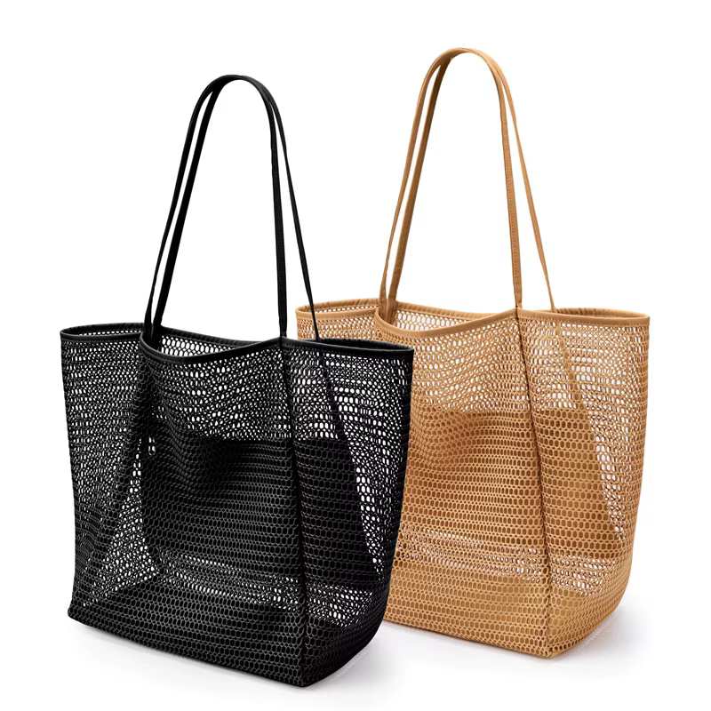 Nouveau modèle de sac de plage grande capacité pour femme - Sac à bandoulière en polyester tissé durable avec ouverture supérieure pour les voyages et le shopping
