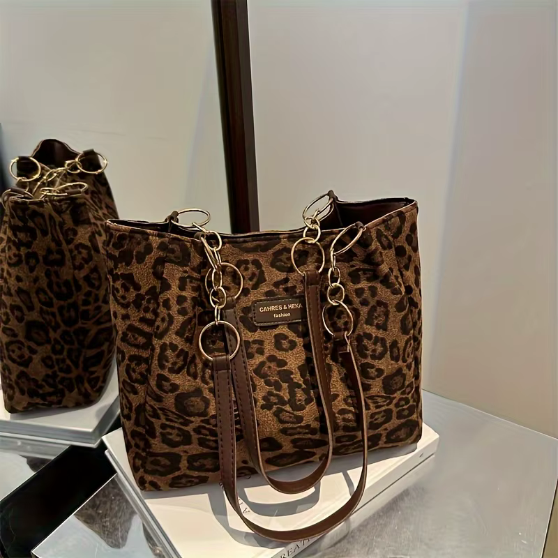 Sac à main vintage imprimé léopard