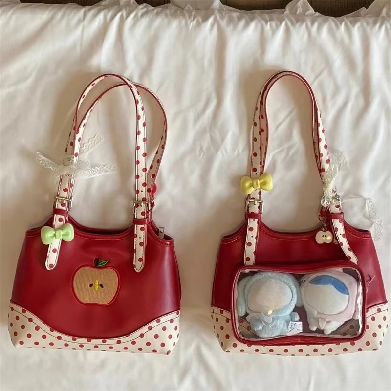 Doux Transparent Ita sacs pour Femme point imprimé pomme Sac à bandoulière sous les bras Bolso beau Sac