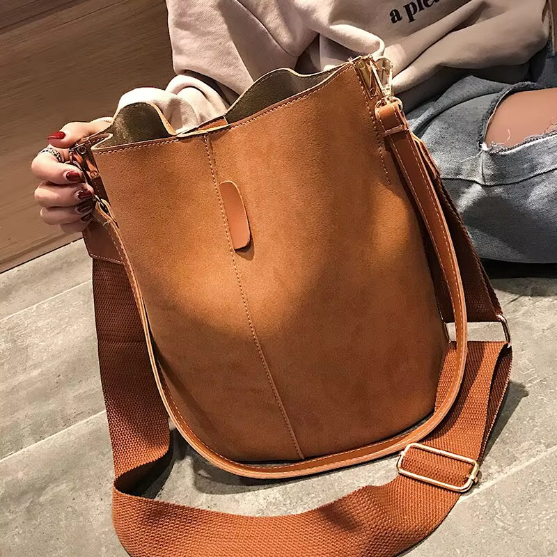 Sac à main de voyage vintage en cuir nubuck PU façon daim