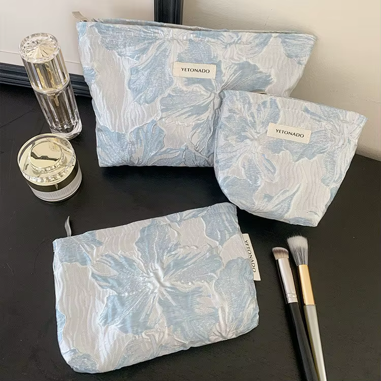 L/M/S relief Jacquard sacs de maquillage femmes sac cosmétique femme pochette trousse de toilette