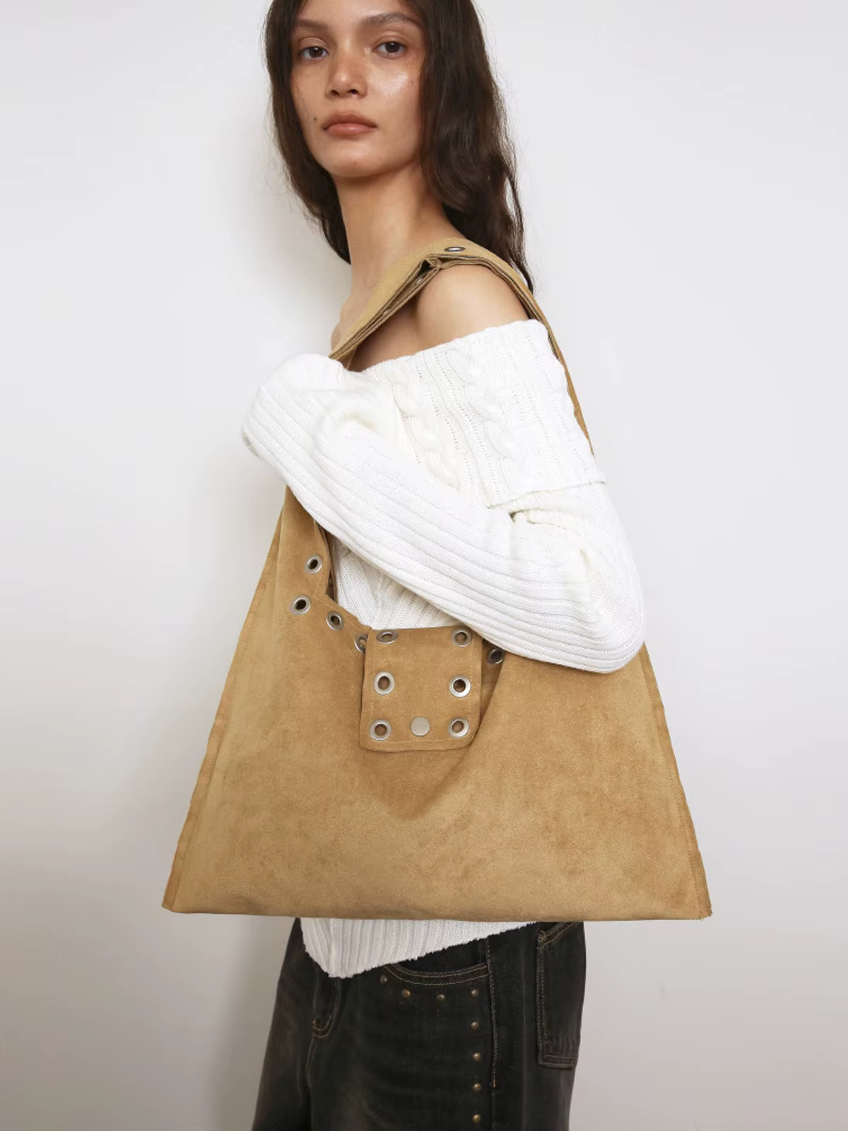 Sac rétro à rivets à porter à l'épaule