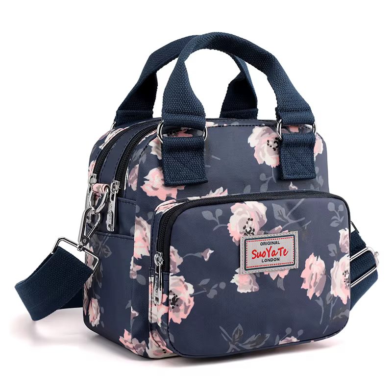 Sac à main en nylon à motif floral pour femmes