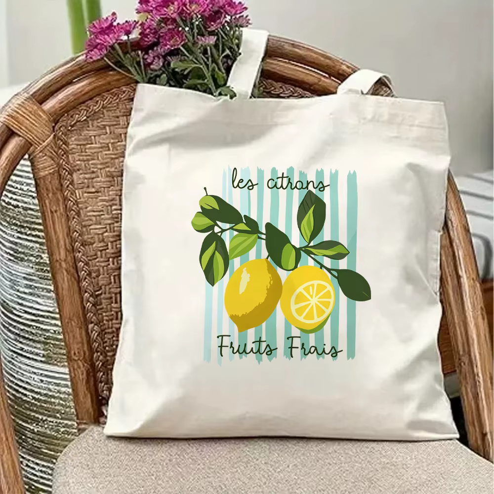 Sac fourre-tout vintage en toile Les Citrons