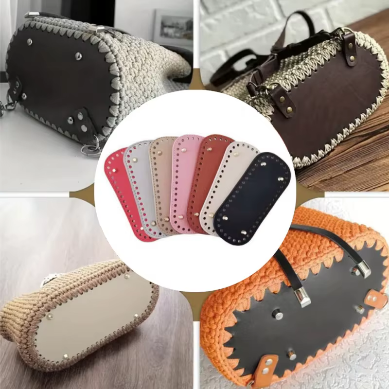 1/3 pièces 21.5x10cm fond Long pour sac tricoté sac en cuir PU Base