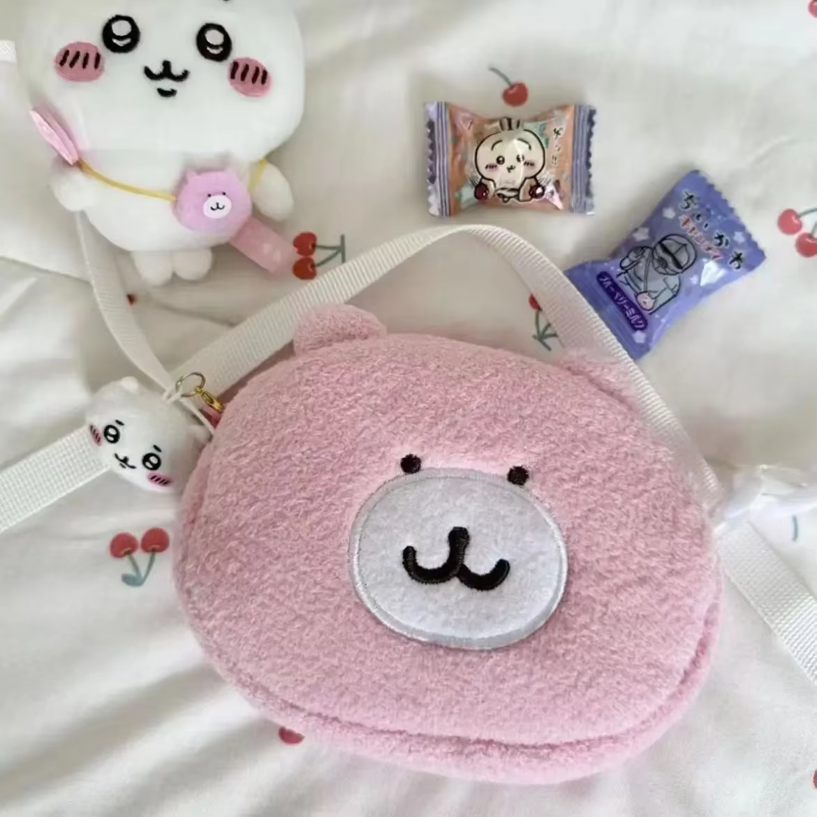Sac à bandoulière rond en fourrure d'agneau pour fille